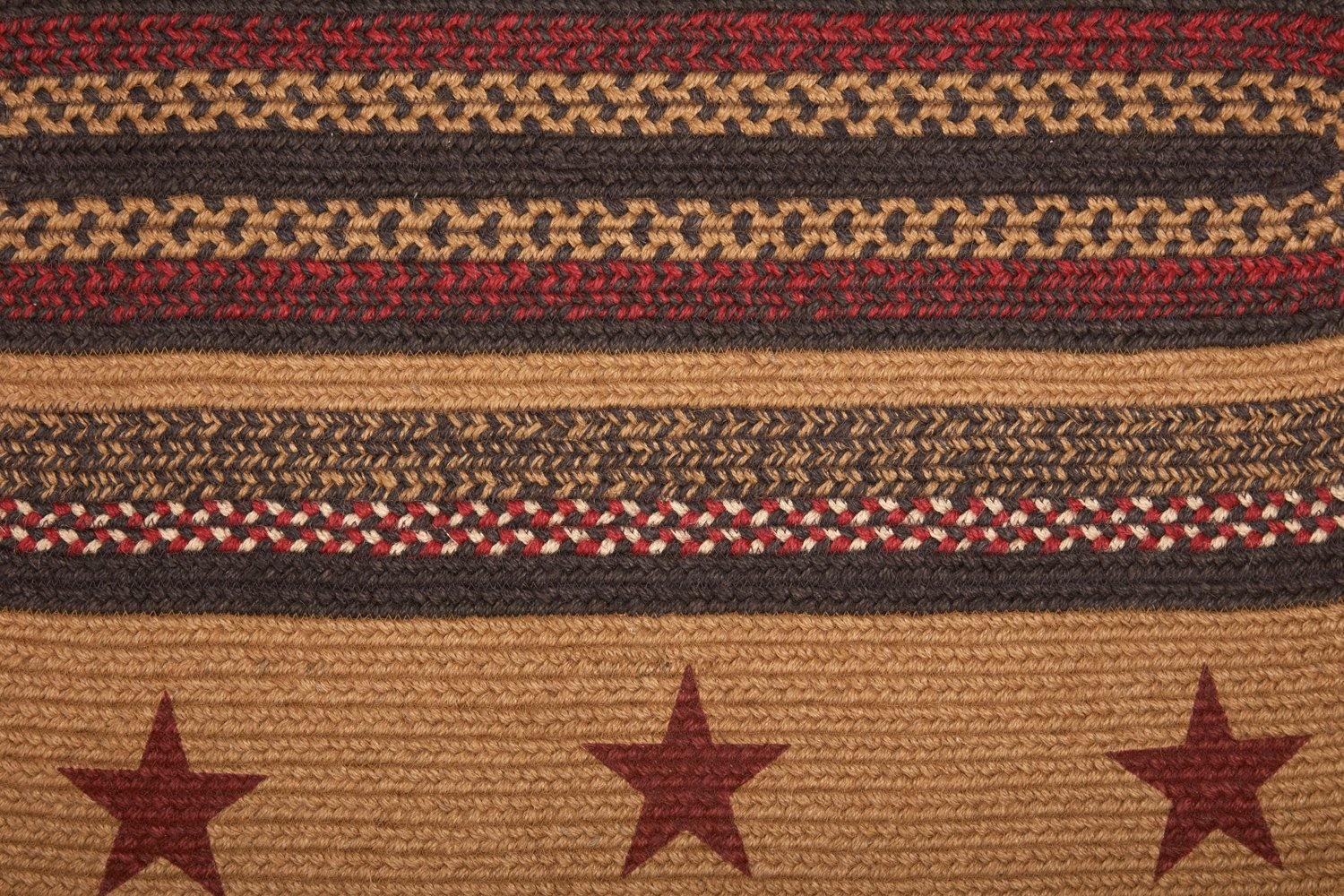 Landon Jute Braided Rug Oval Stencil Stars 27"x48" with Rug Pad VHC Brands - The Fox Decor