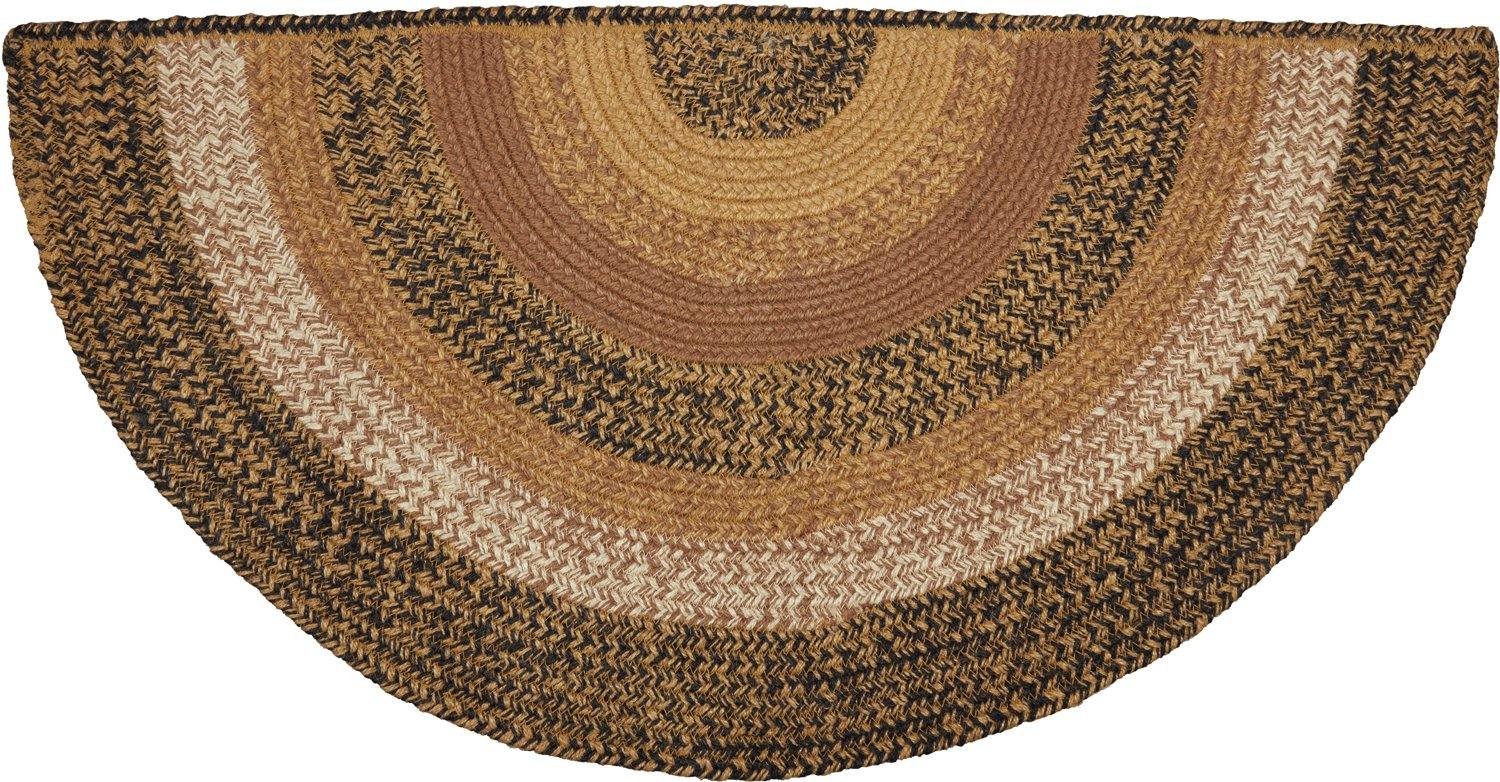 Kettle Grove Jute Braided Rug Half Circle 16.5"x33" with Rug Pad VHC Brands - The Fox Decor