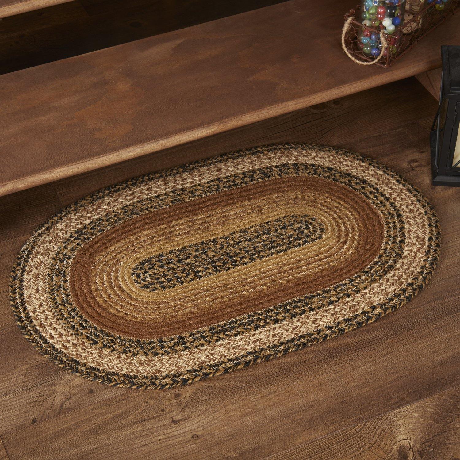 Kettle Grove Jute Braided Rug Oval 20"x30"with Rug Pad VHC Brands - The Fox Decor