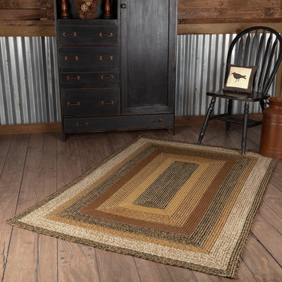 Kettle Grove Jute Braided Rug Rect 4'x6' with Rug Pad VHC Brands