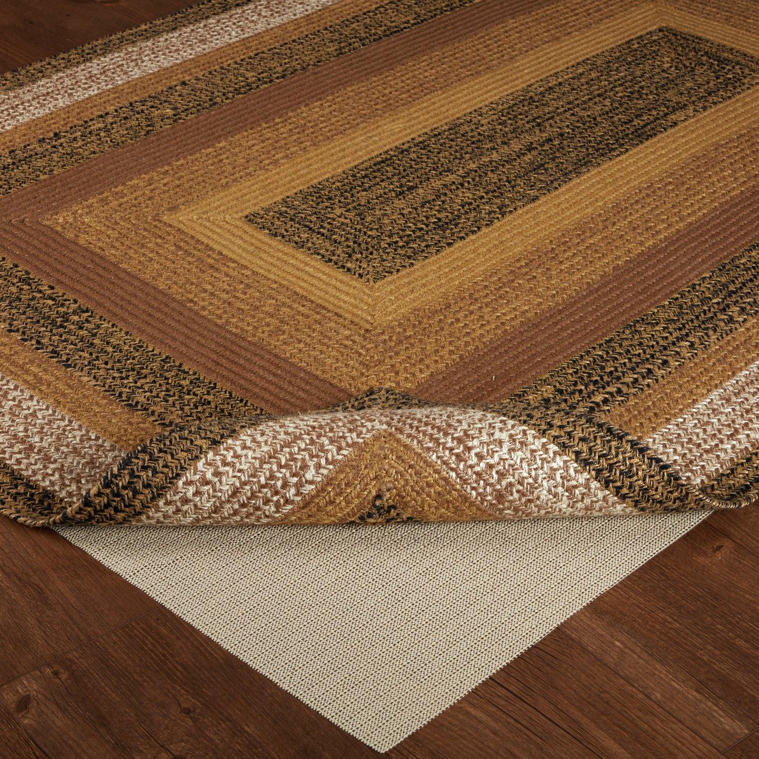 Kettle Grove Jute Braided Rug Rect 4'x6' with Rug Pad VHC Brands - The Fox Decor