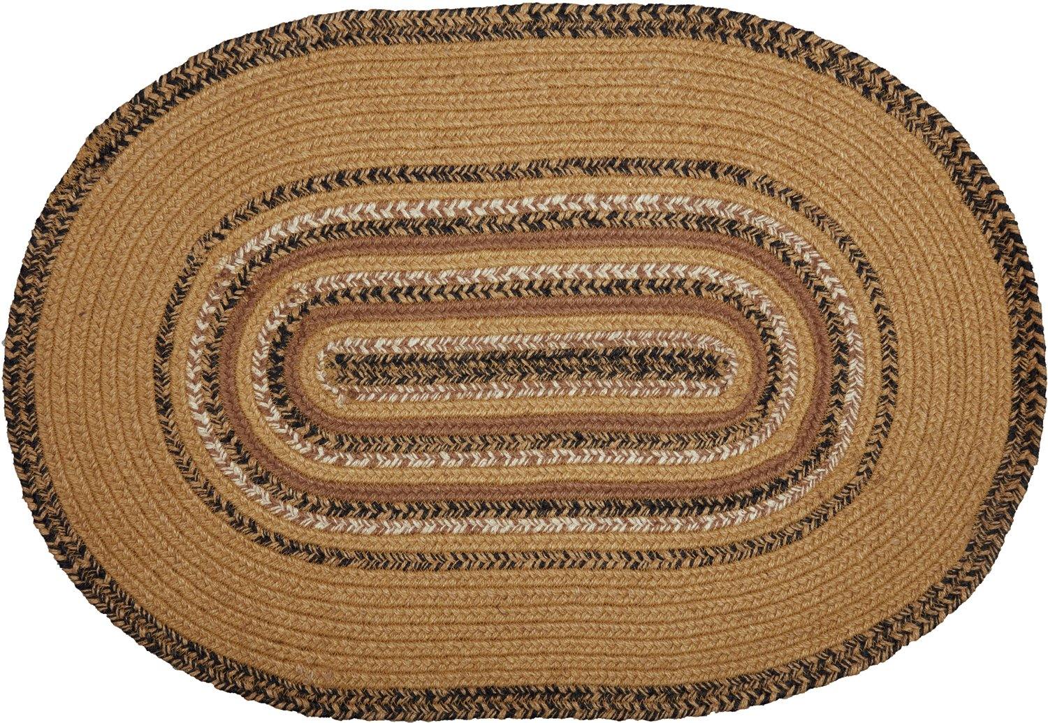 Kettle Grove Jute Braided Rug Oval Stencil Stars Border 20'x30' with Rug Pad VHC Brands - The Fox Decor