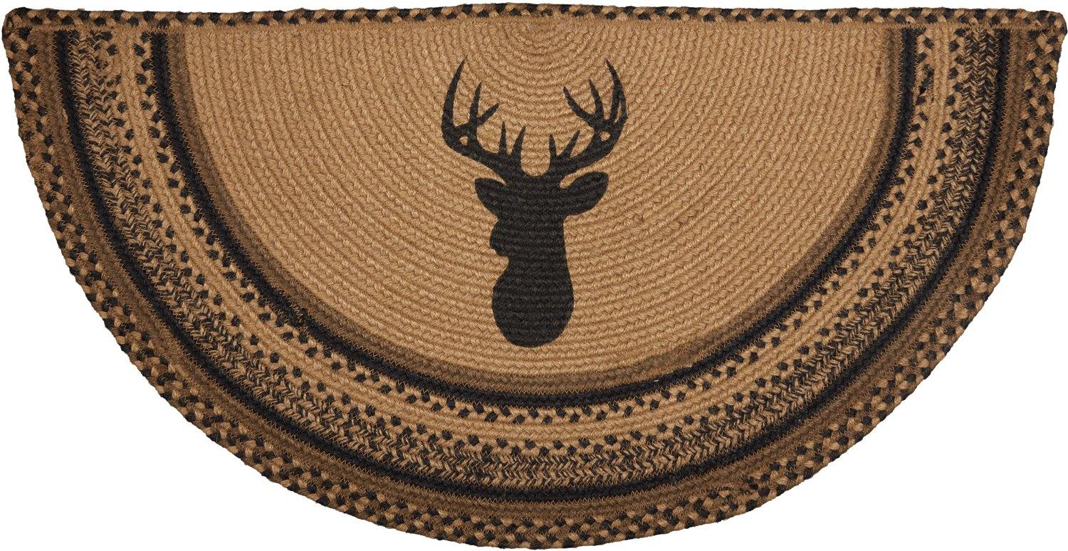 Trophy Mount Jute Braided Rug Half Circle 16.5"x33" with Rug Pad VHC Brands - The Fox Decor