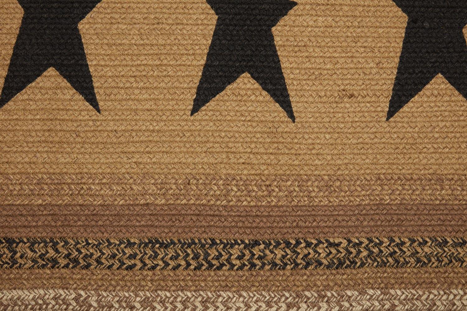 Kettle Grove Jute Braided Rug Rect Stencil Stars 27"x48" with Rug Pad VHC Brands - The Fox Decor