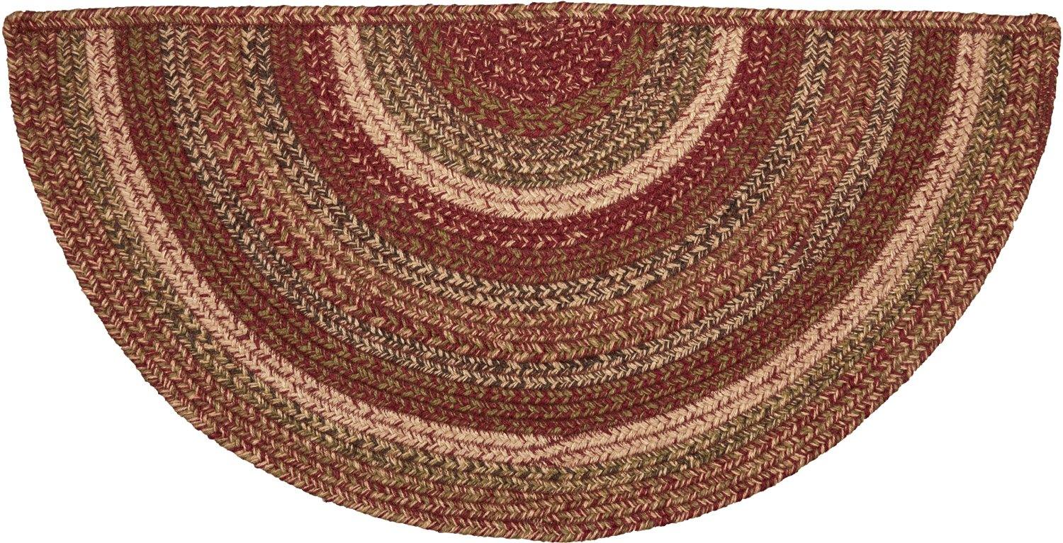 Cider Mill Jute Braided Rug Half Circle 16.5"x33" with Rug Pad VHC Brands - The Fox Decor