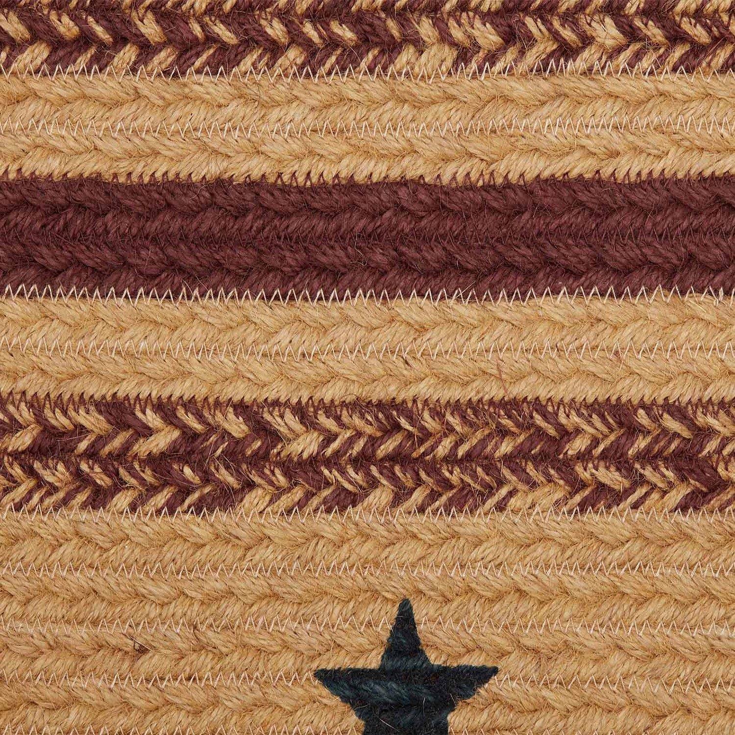 Potomac Jute Braided Rug Oval Stencil Stars 3'x5' with Rug Pad VHC Brands - The Fox Decor