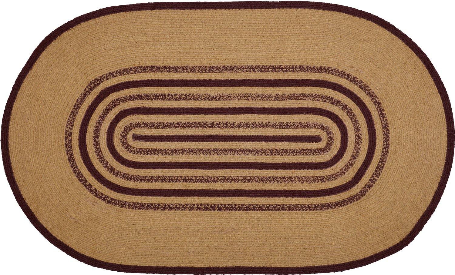 Potomac Jute Braided Rug Oval Stencil Stars 3'x5' with Rug Pad VHC Brands - The Fox Decor