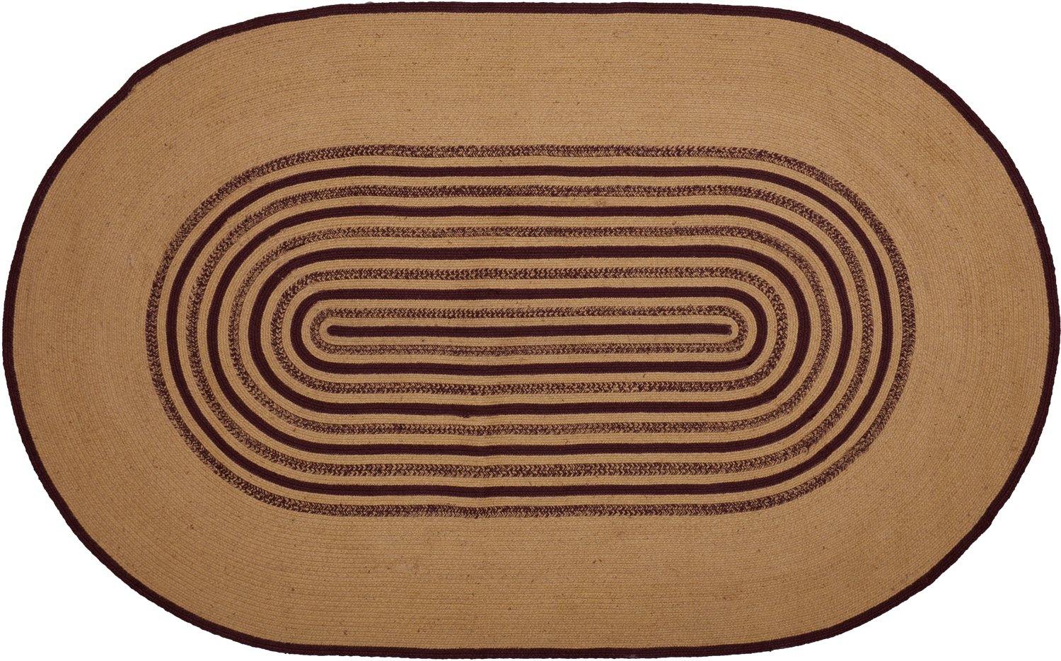 Potomac Jute Braided Rug Oval Stencil Stars 5'x8' with Rug Pad VHC Brands - The Fox Decor