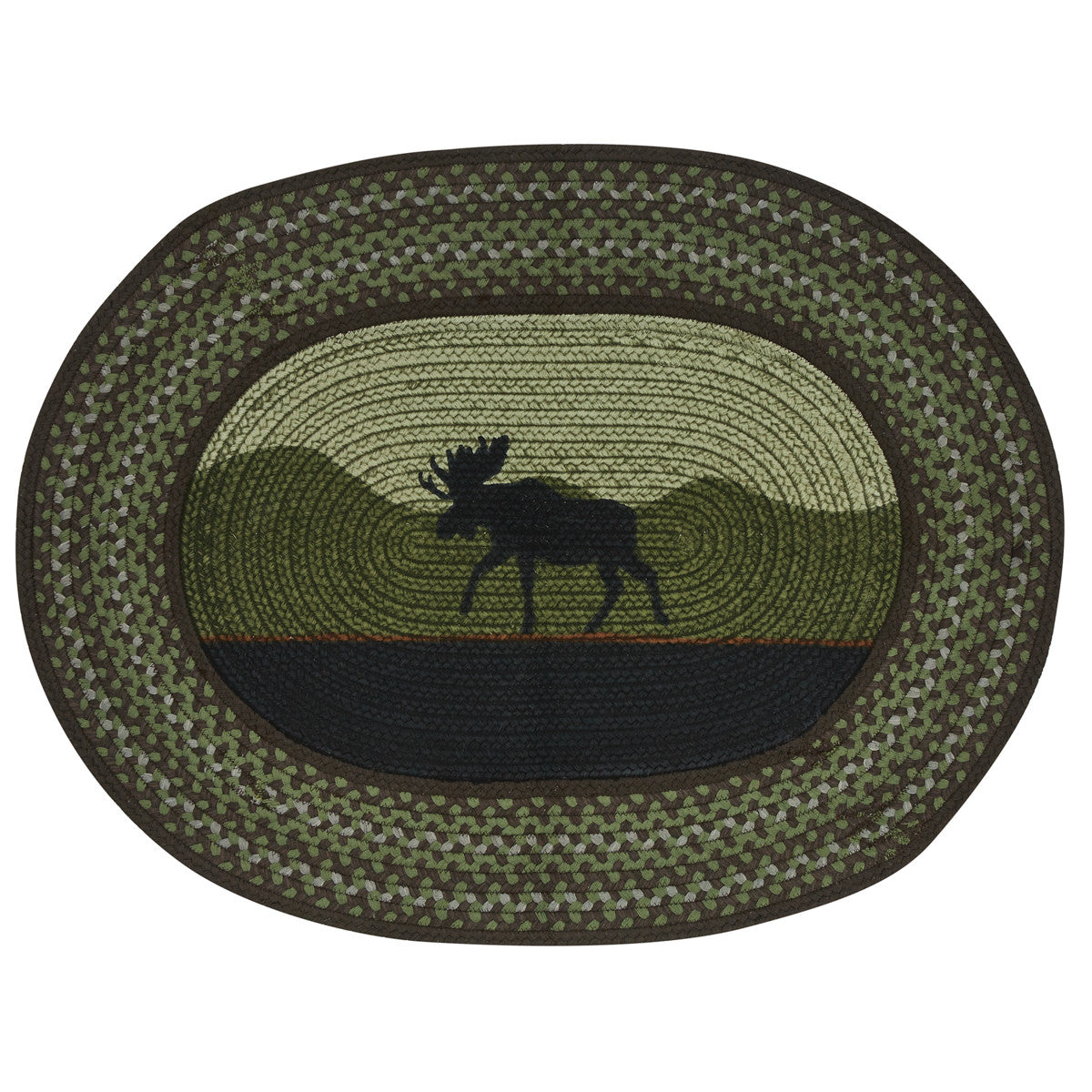 Moose Braided Rug 32" X 42" - Set of 2 Park Designs