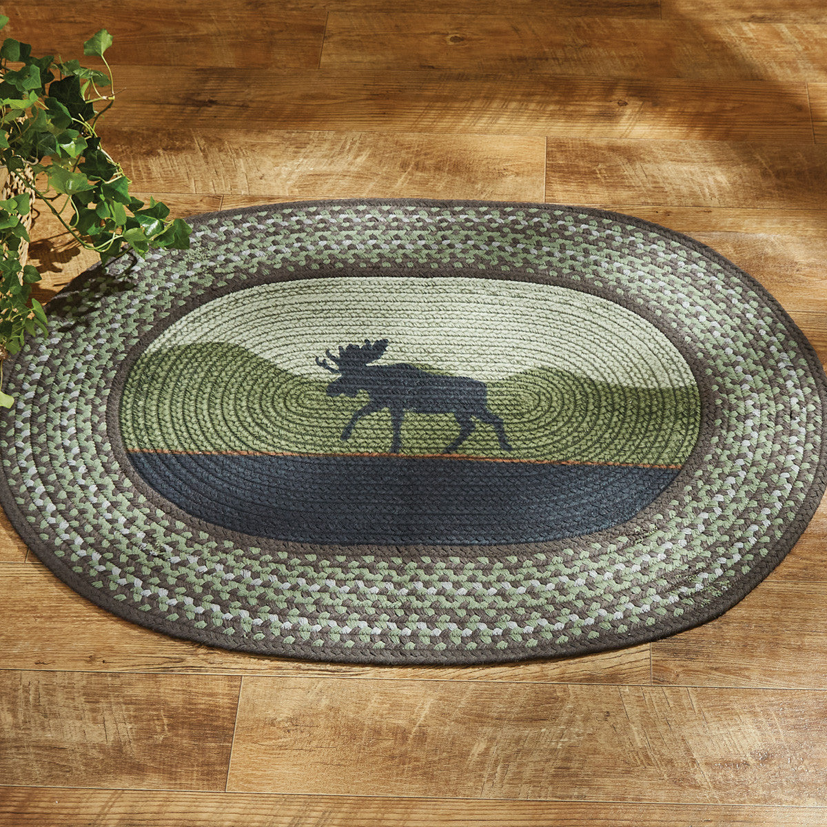 Moose Braided Rug 32" X 42" - Set of 2 Park Designs