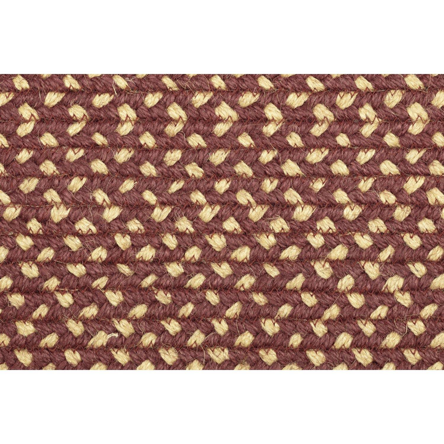 Burgundy Red Primitive Jute Braided Rug Rect 5'x8' with Rug Pad VHC Brands - The Fox Decor