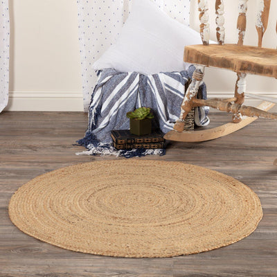 Harlow Jute Braided Rug Round 3ft with Rug Pad VHC Brands