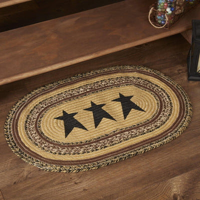 Kettle Grove Jute Braided Rug Oval Stencil Stars 20