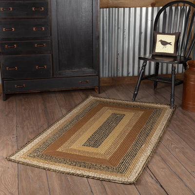 Kettle Grove Jute Braided Rug Rect 3'x5' with Rug Pad VHC Brands