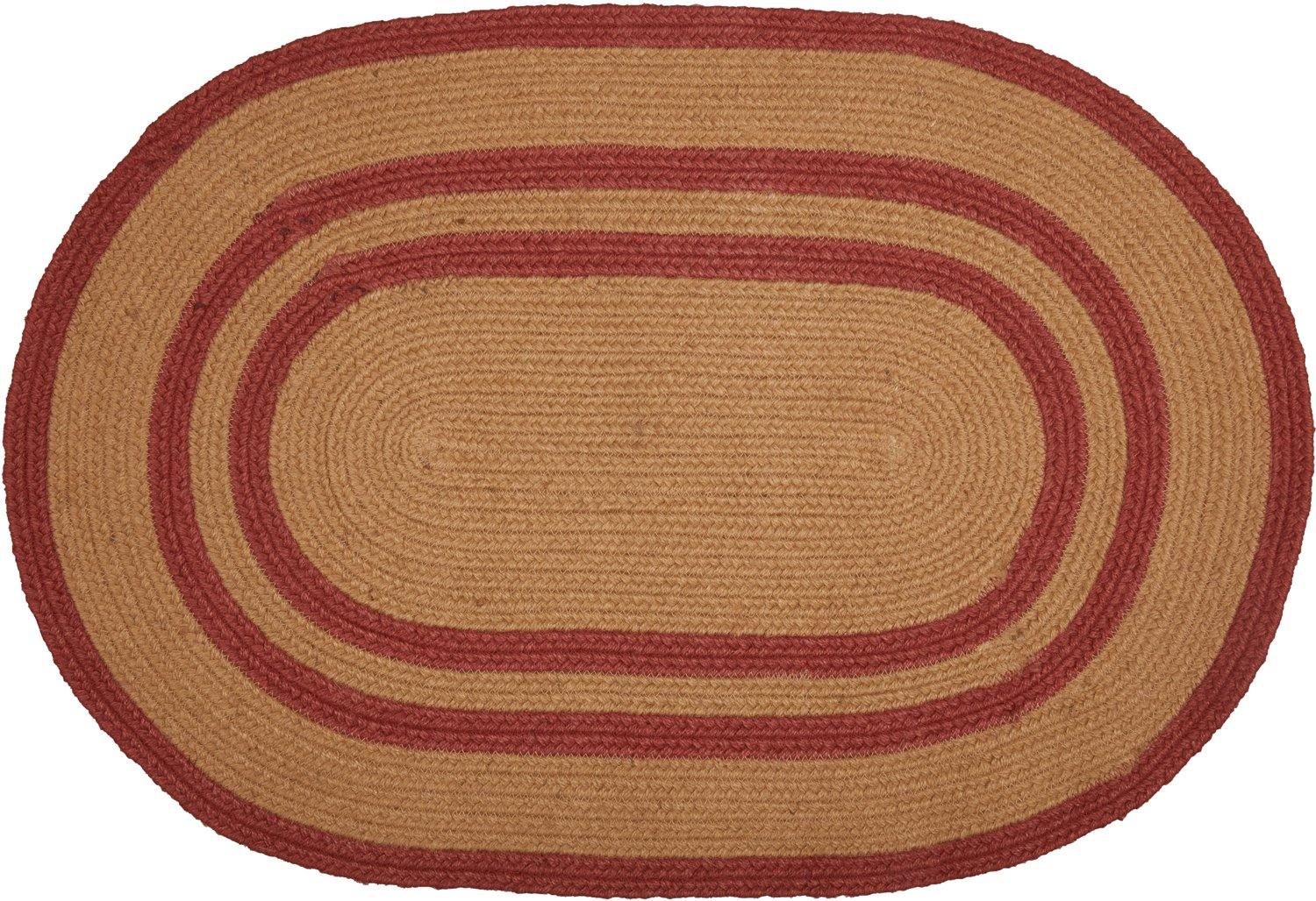 Liberty Stars Flag Jute Braided Rug Oval 20"x30" with Rug Pad VHC Brands - The Fox Decor