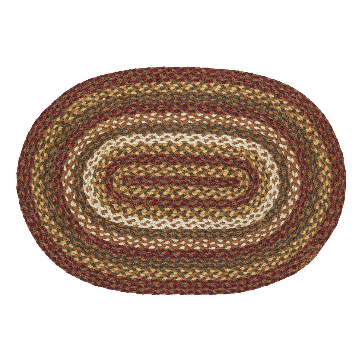 Tea Cabin Jute Braided Rug Oval 20"x30" with Rug Pad VHC Brands - The Fox Decor