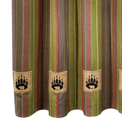 Shenandoah Stripe Bear Patch Shower Curtain 72