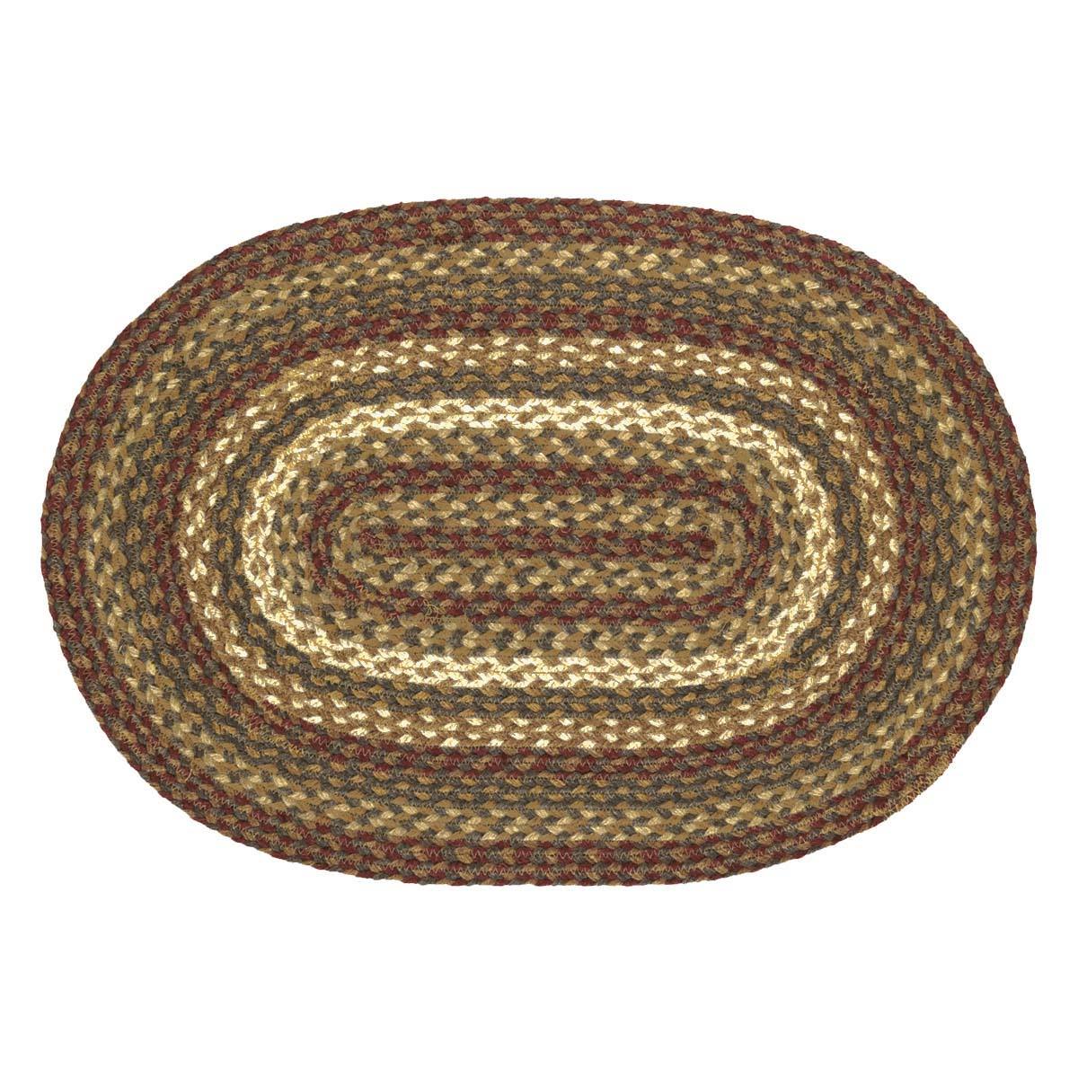 Tea Cabin Jute Braided Rug Oval 24"x36" with Rug Pad VHC Brands - The Fox Decor