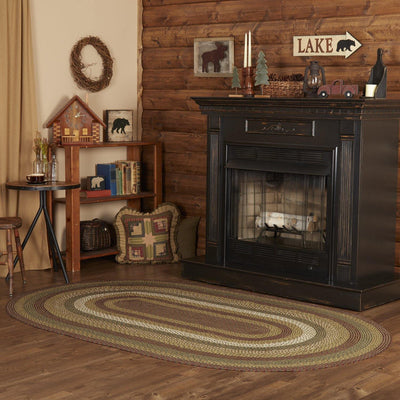 Tea Cabin Jute Braided Rug Oval 5'x8' with Rug Pad VHC Brands