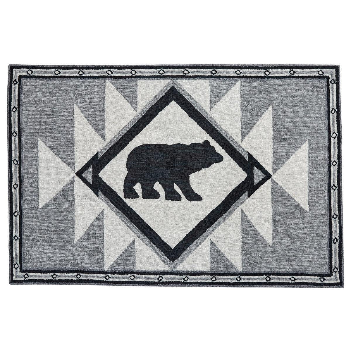 Tribal Hooked Rug Black, Gray Park Designs - The Fox Decor