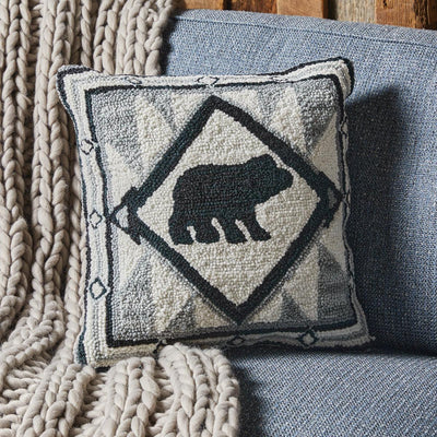 Tribal Hooked Pillow Feather Fill 18