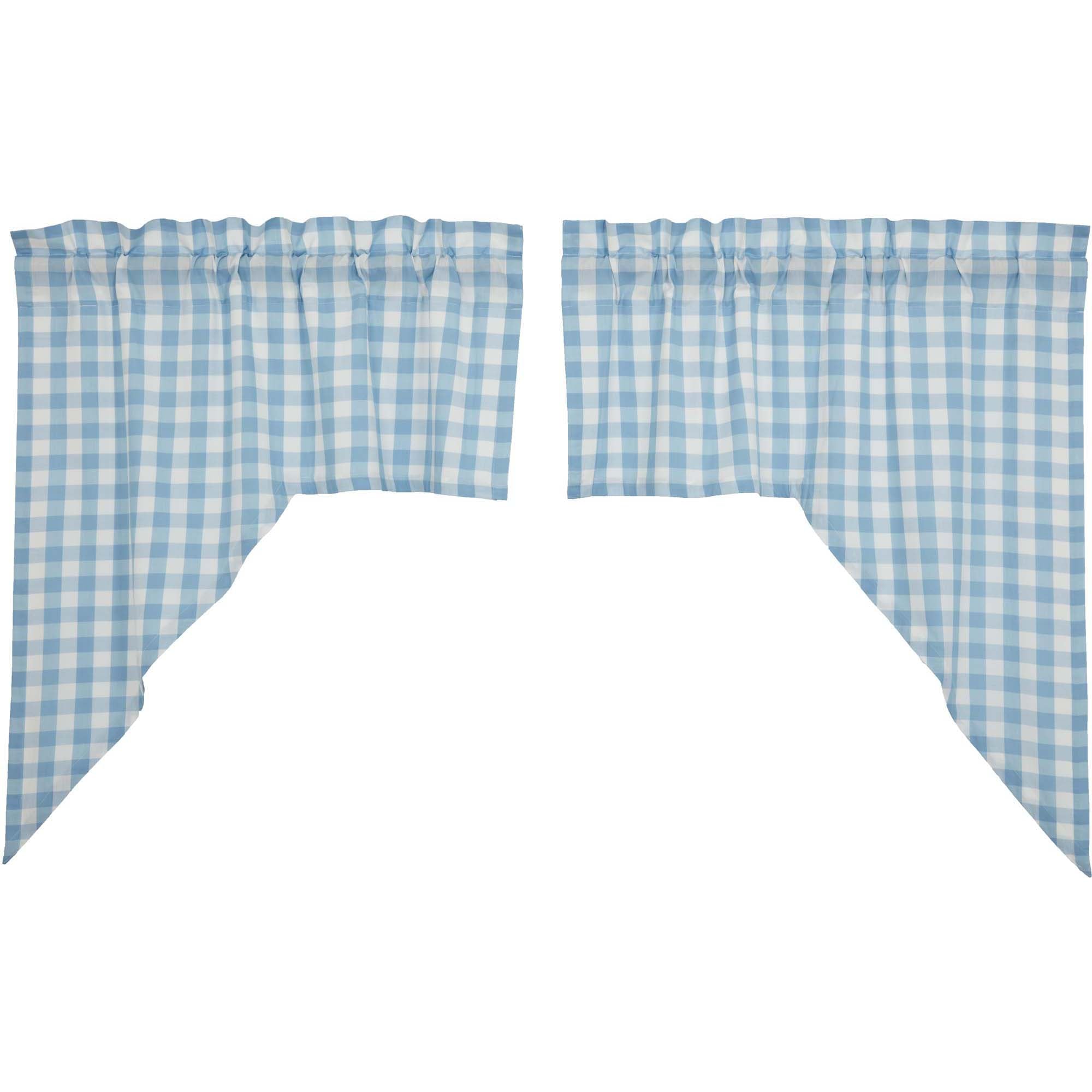 Annie Buffalo Blue Check Swag Set of 2 36x36x16 VHC Brands