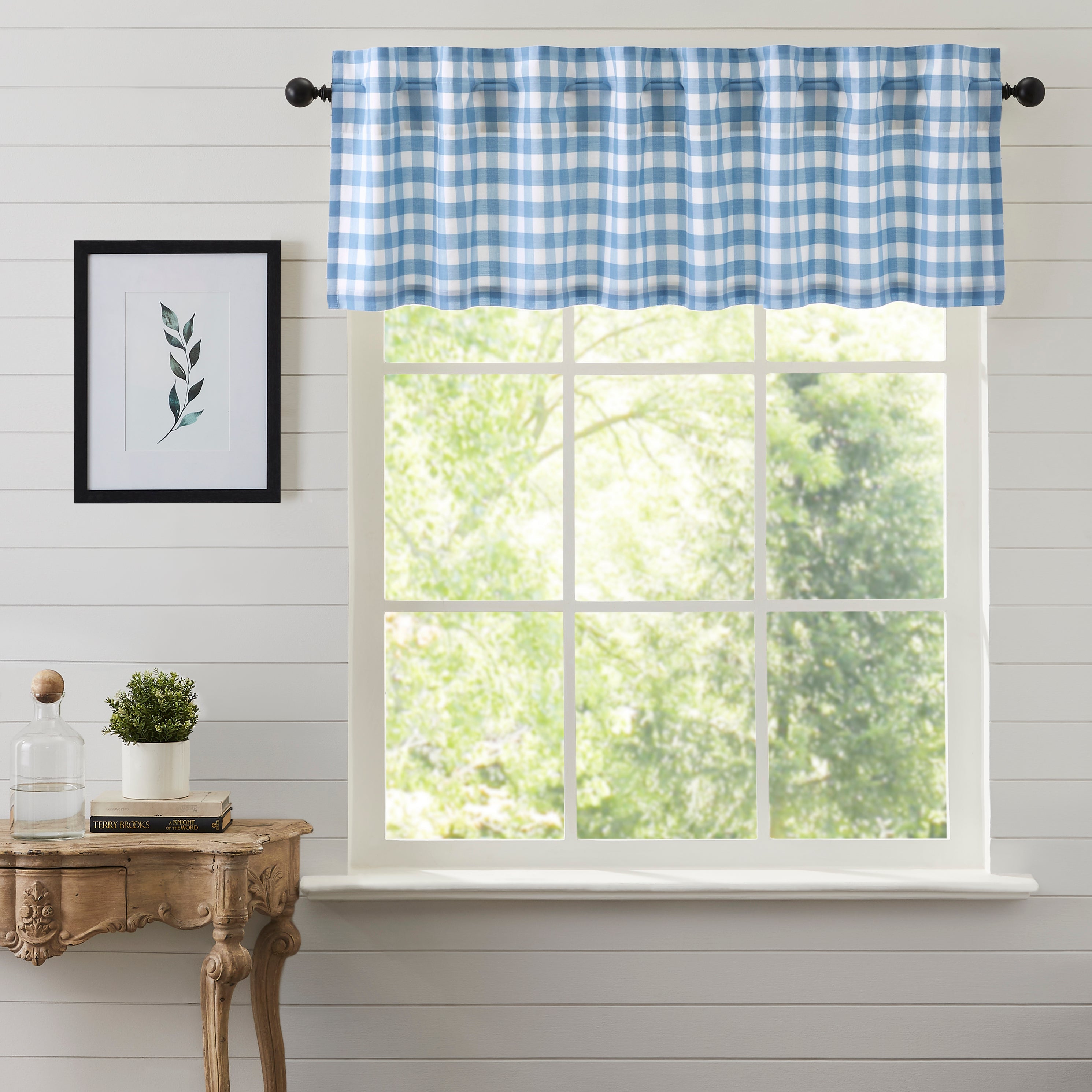 Annie Buffalo Blue Check Valance 16x72 VHC Brands