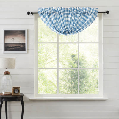 Annie Buffalo Blue Check Balloon Valance 15x60 VHC Brands