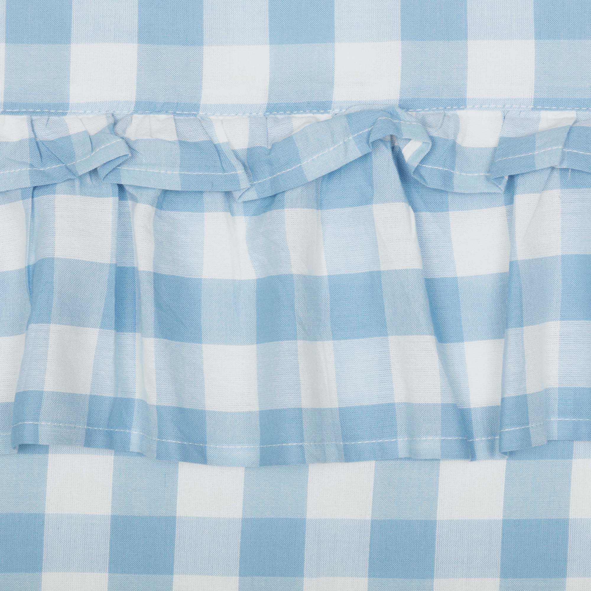 Annie Buffalo Blue Check Ruffled Prairie Short Panel Set of 2 63x36x18 VHC Brands