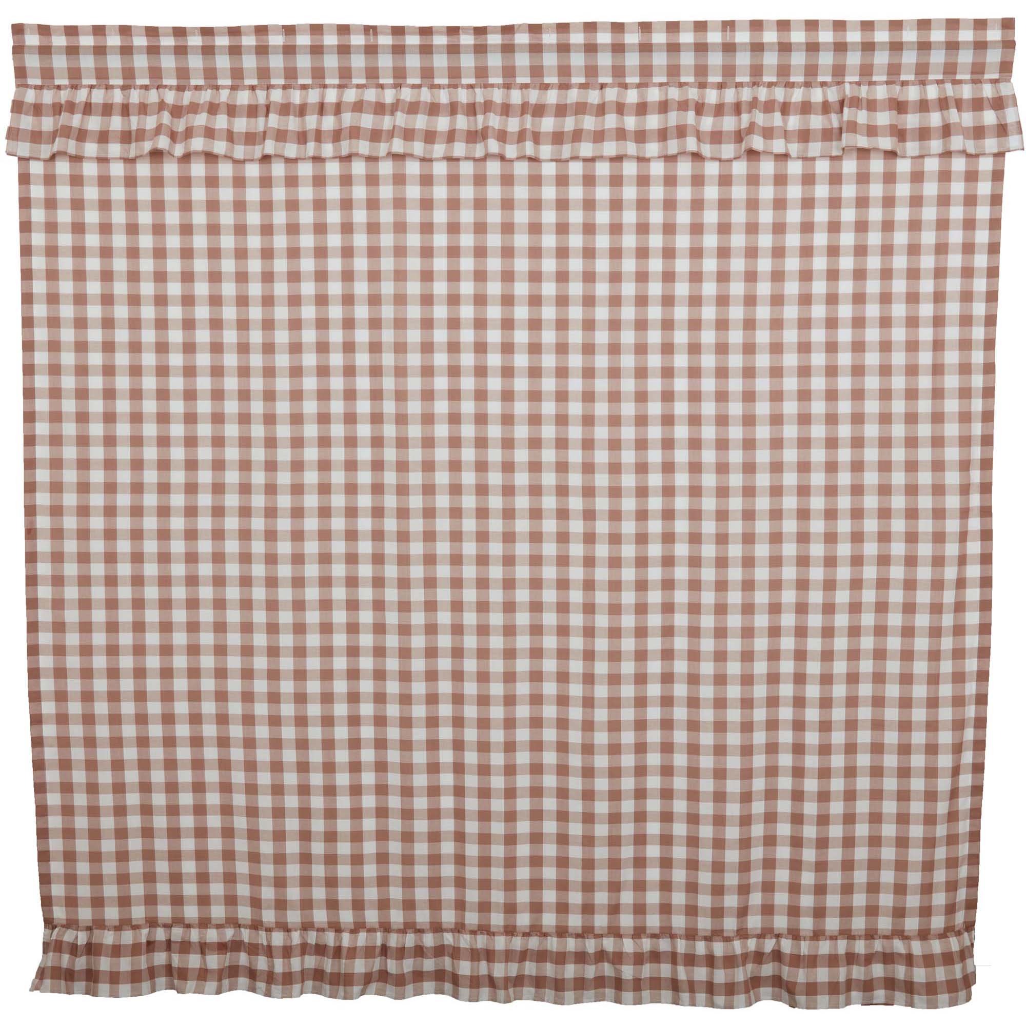 Annie Buffalo Portabella Check Ruffled Shower Curtain 72x72 VHC Brands