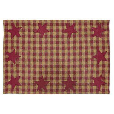 6/Set, Burgundy Star Placemats