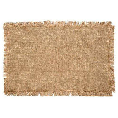 6/Set, Burlap Natural Fringed Placemats, 12x18