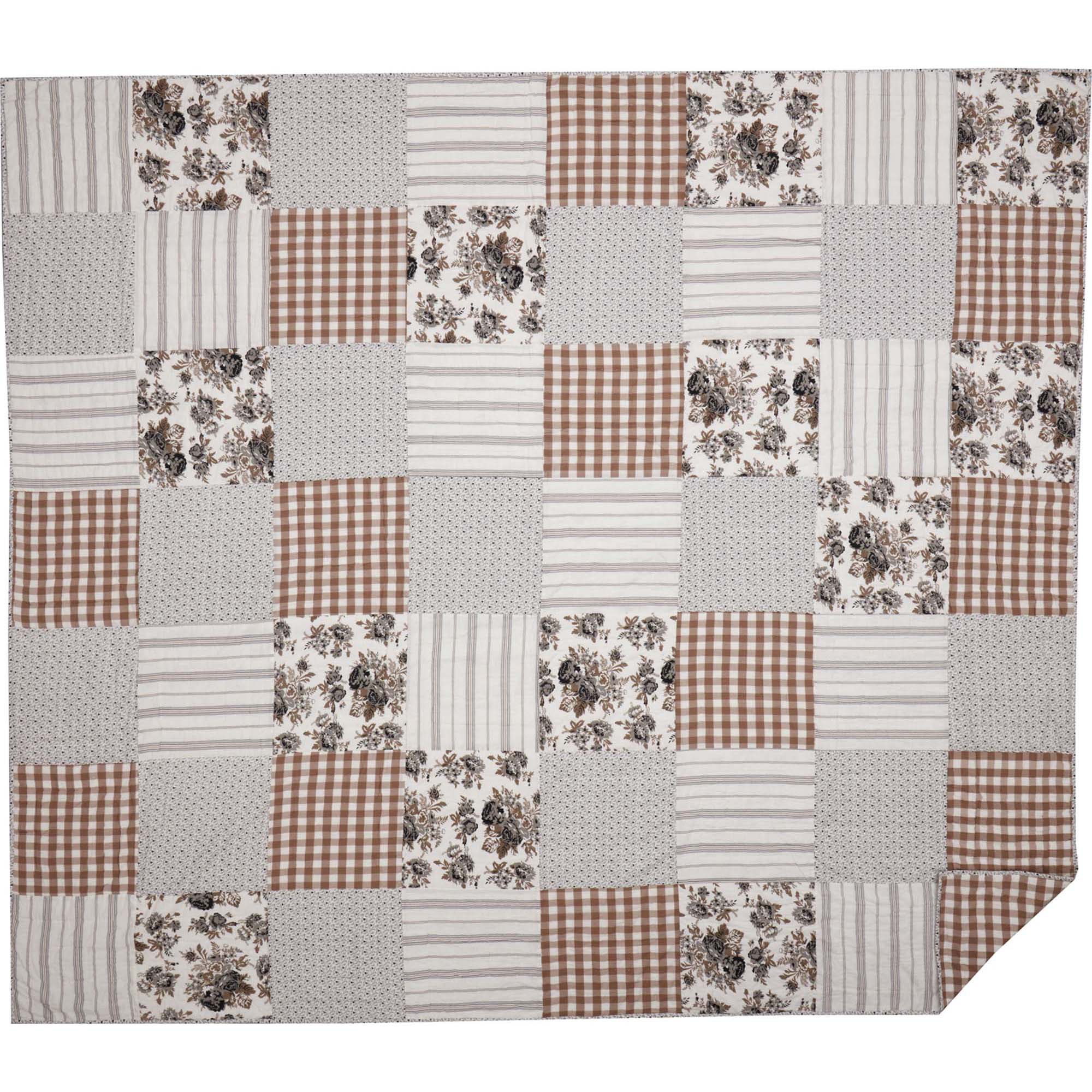 Annie Portabella Floral Patch Luxury King Quilt 120Wx105L VHC Brands