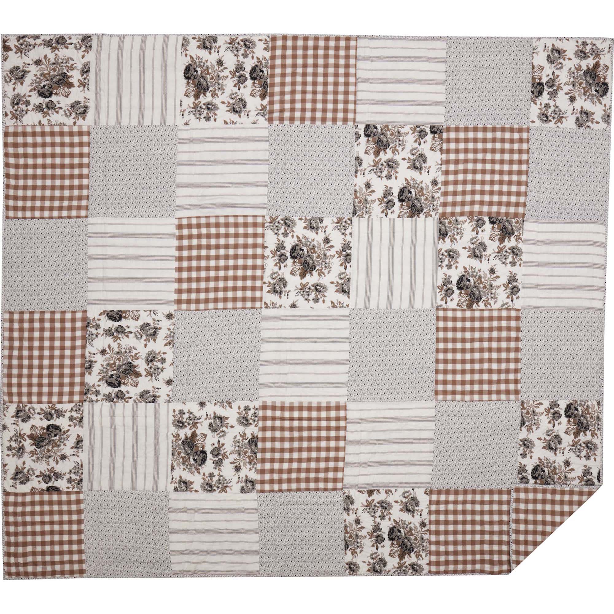 Annie Portabella Floral Patch King Quilt 105Wx95L VHC Brands