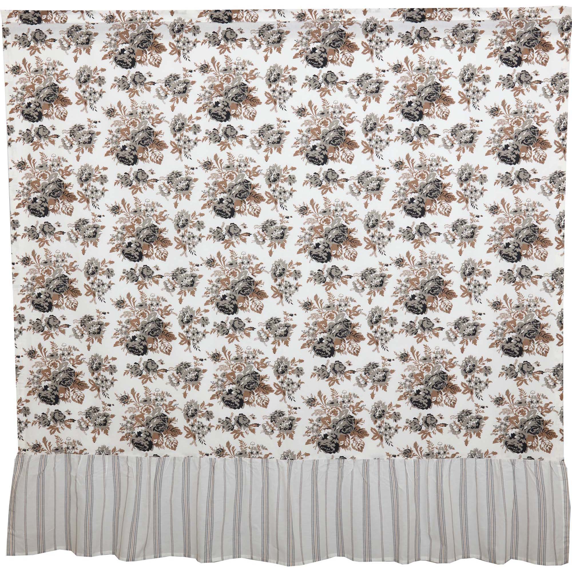 Annie Portabella Floral Ruffled Shower Curtain 72x72 VHC Brands