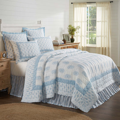 Avani Blue Luxury King Quilt 120Wx105L VHC Brands