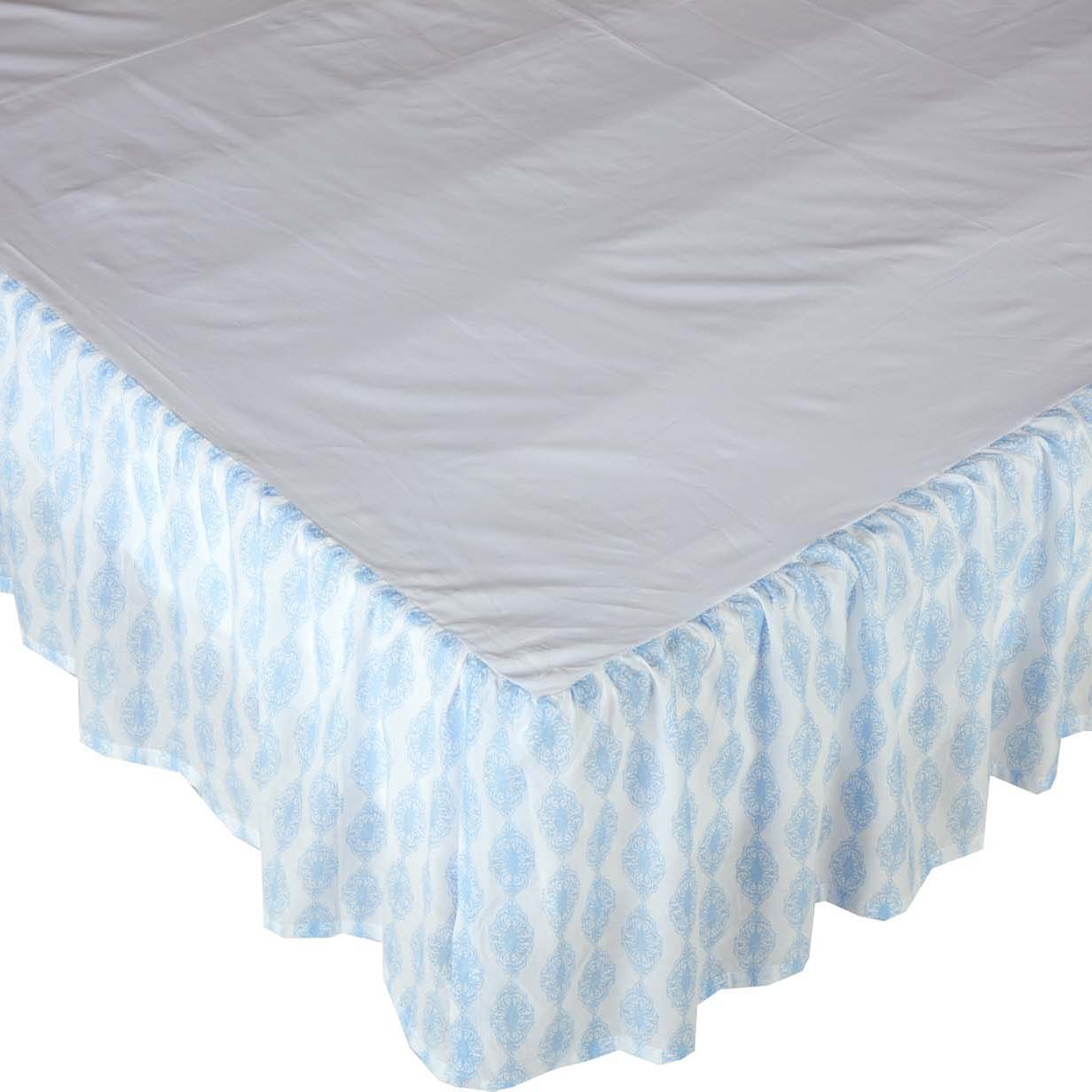 Avani Blue Queen Bed Skirt 60x80x16 VHC Brands