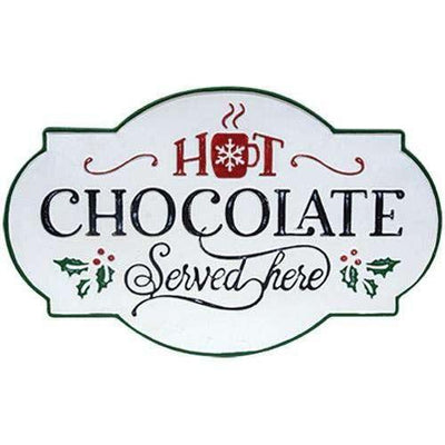 Hot Chocolate Iron Wall Sign Christmas Decor