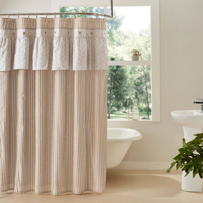 Camilia Ruffled Shower Curtain 72x72 VHC Brands