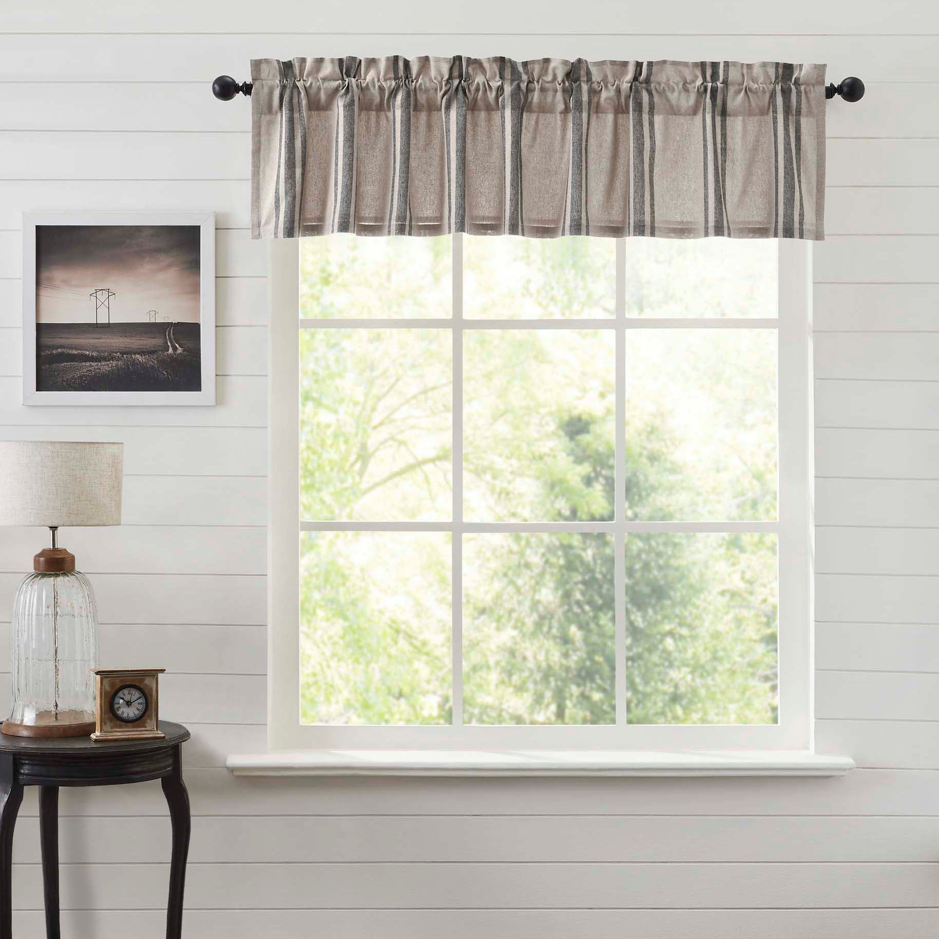 Grain Sack Charcoal Valance 16x72 VHC Brands