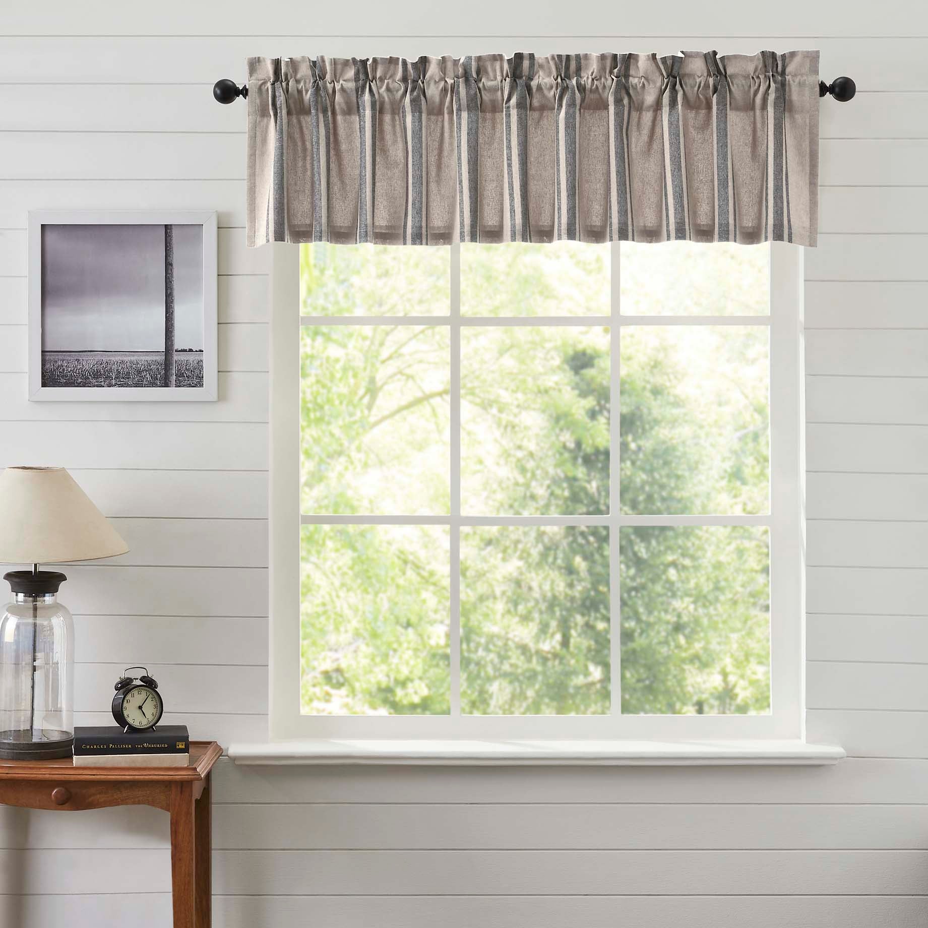 Grain Sack Charcoal Valance 16x90 VHC Brands