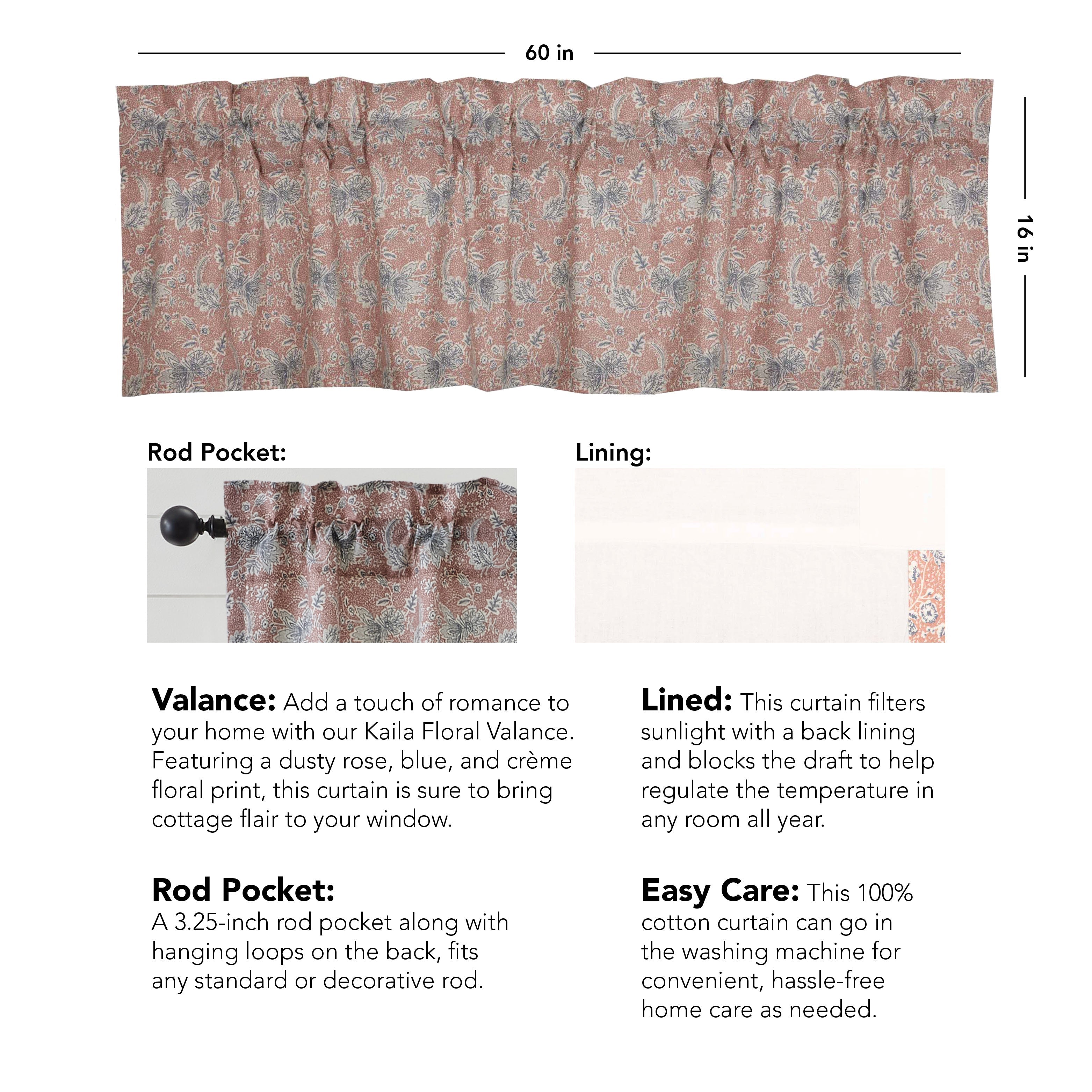 Kaila Floral Valance 16x60 VHC Brands