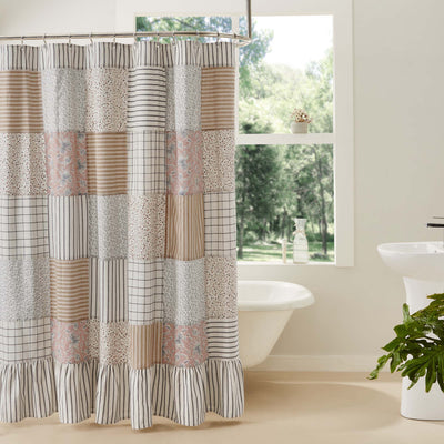 Kaila Patchwork Shower Curtain 72x72 VHC Brands
