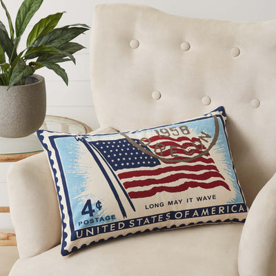 Flag Stamp Pillow 14x22 VHC Brands