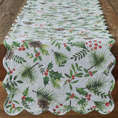 2/Set Holiday Woodland Table Runner Quilted - 72