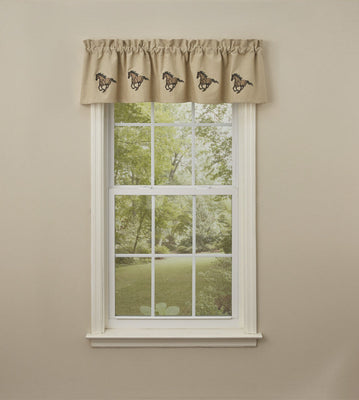 Horse Embroidered Lined Valance, 60
