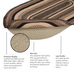 Cumberland Jute Braided Rug Oval 27"x48" with Rug Pad VHC Brands