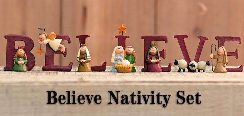 7/Set, Believe Nativity Tabletop & Decor CWI Gifts 