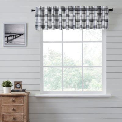 Sawyer Mill Black Plaid Valance Curtain 16x90 VHC Brands