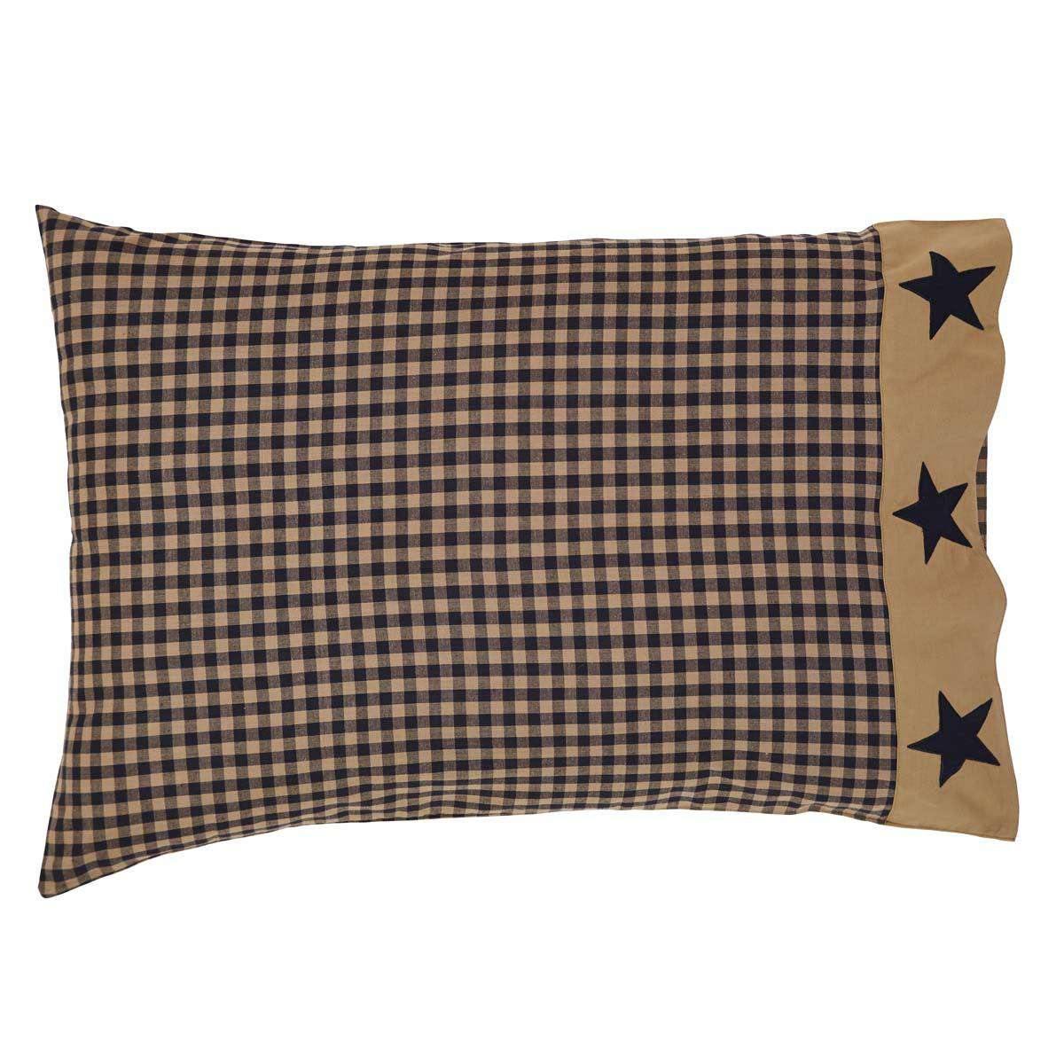 Teton Star Standard Pillow Case Applique Star Border Set of 2 21x30 VHC Brands - The Fox Decor